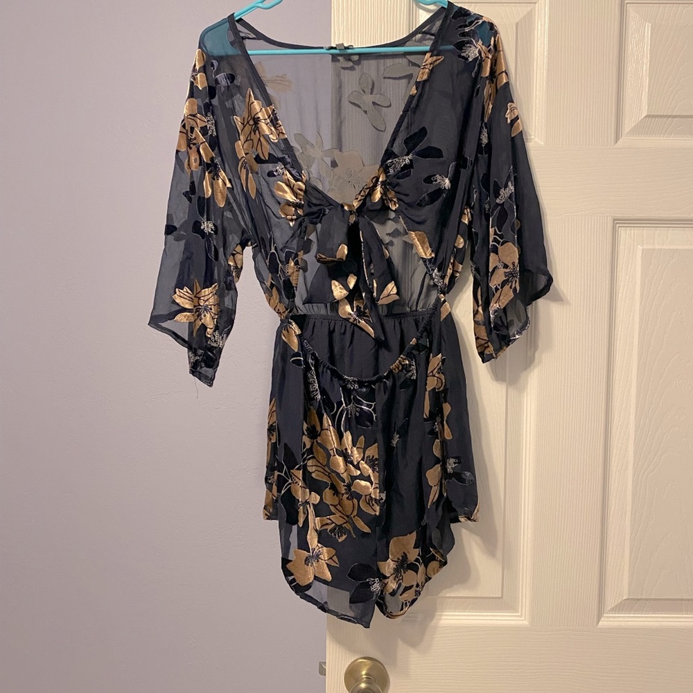 Tobi Floral Mesh Romper